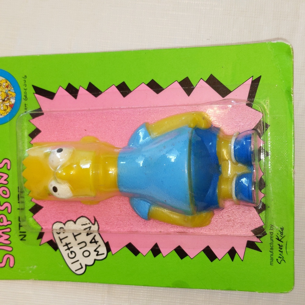 Bart Simpson Blue Shirt Soft Glow Neon Nite Lite The Simpsons Light 1990 New - Picture 2 of 6
